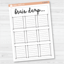 Brain Dump Tracker Full Page Dashboard | A5 & 7x9 Size Deco Planner Stickers | C-220
