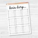 Brain Dump Tracker Full Page Dashboard | A5 & 7x9 Size Deco Planner Stickers | C-220