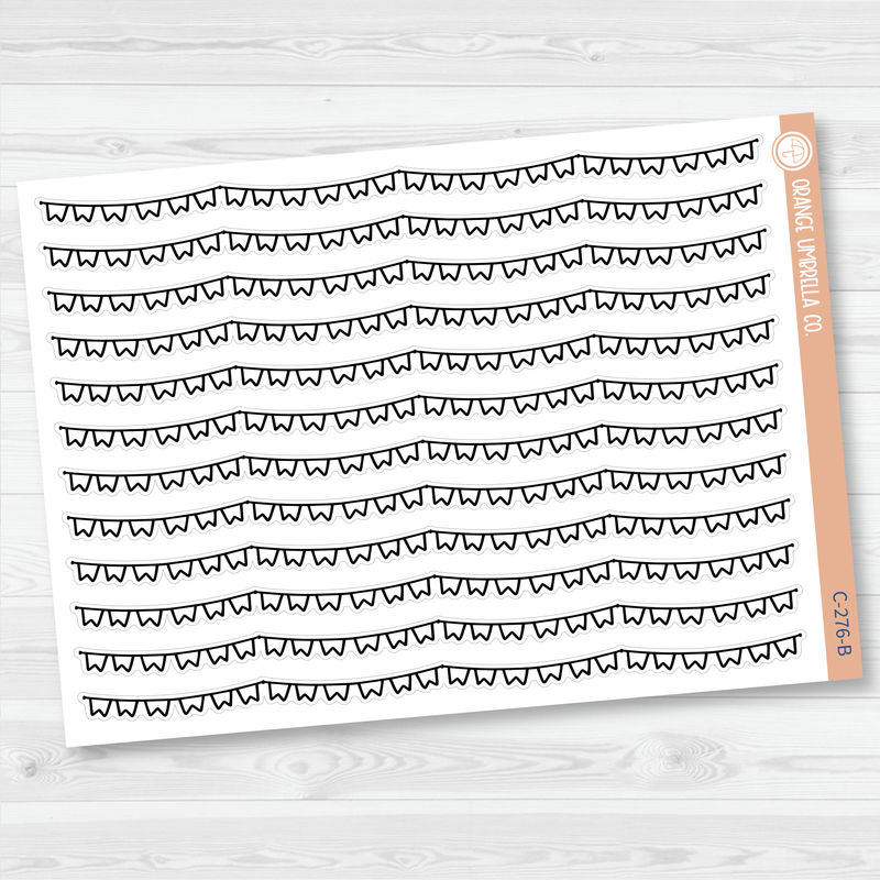 Pennant Pattern Washi Strips Planner Stickers and Labels | C-276