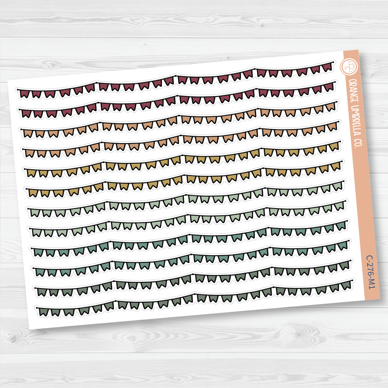 Pennant Pattern Washi Strips Planner Stickers and Labels | C-276