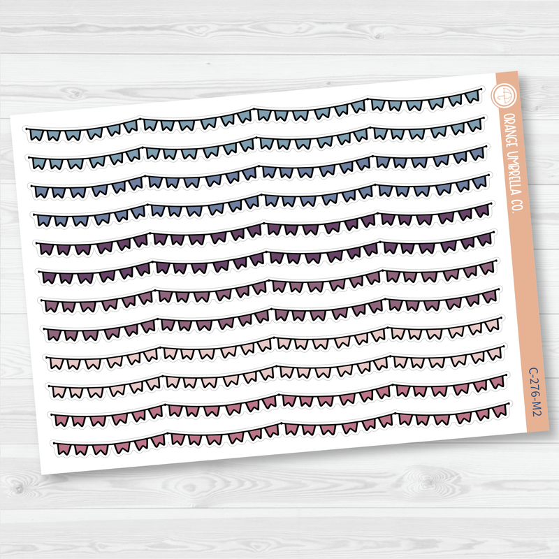 Pennant Pattern Washi Strips Planner Stickers and Labels | C-276