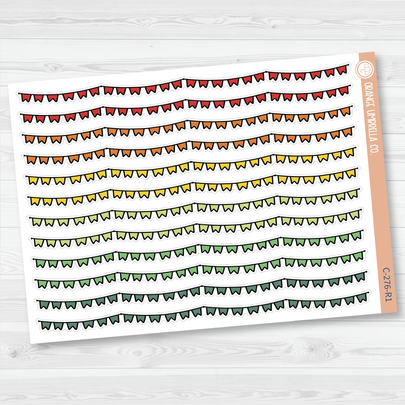 Pennant Pattern Washi Strips Planner Stickers and Labels | C-276