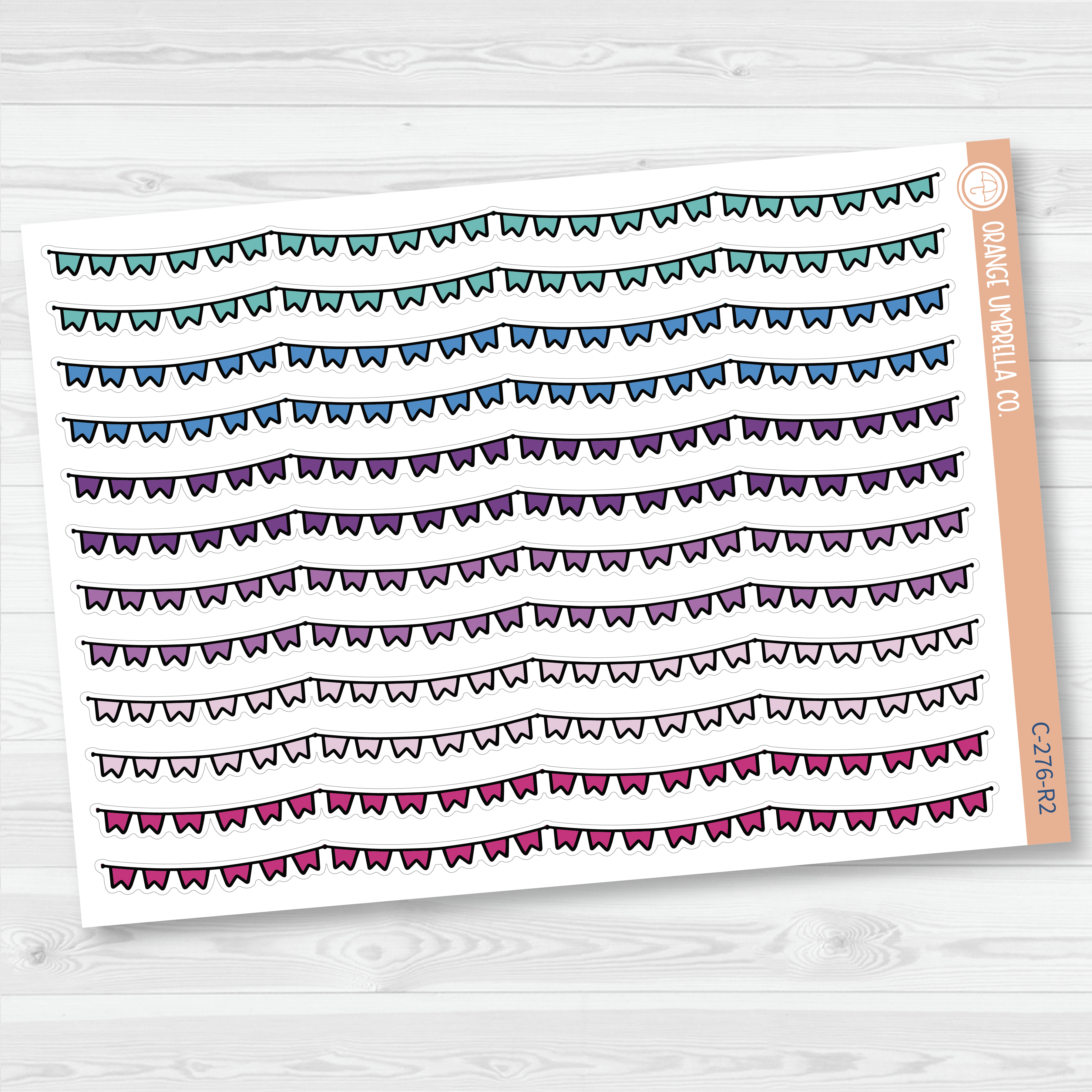 CLEARANCE | Pennant Pattern Washi Strips Planner Stickers and Labels | C-276