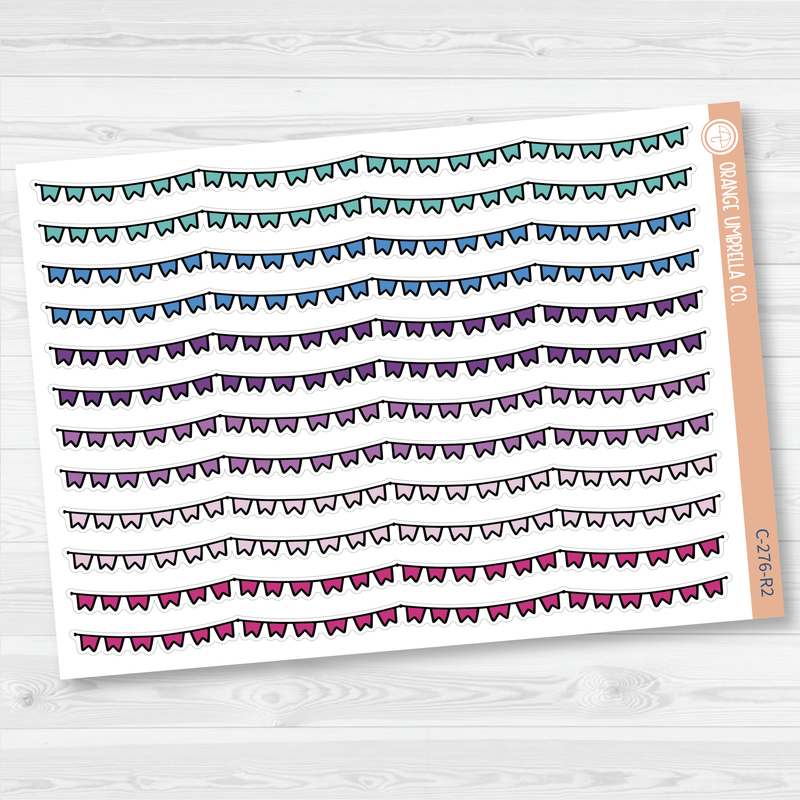 Pennant Pattern Washi Strips Planner Stickers and Labels | C-276