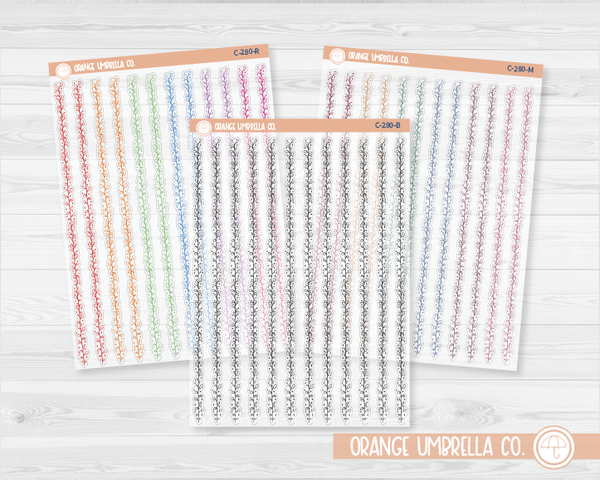 Tiny Flower Pattern Washi Strips Planner Stickers | Clear Matte | C-280-CM