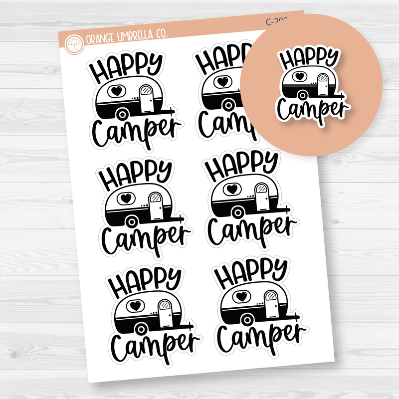 Happy Camper Camping Quote Planner Stickers | C-292-B