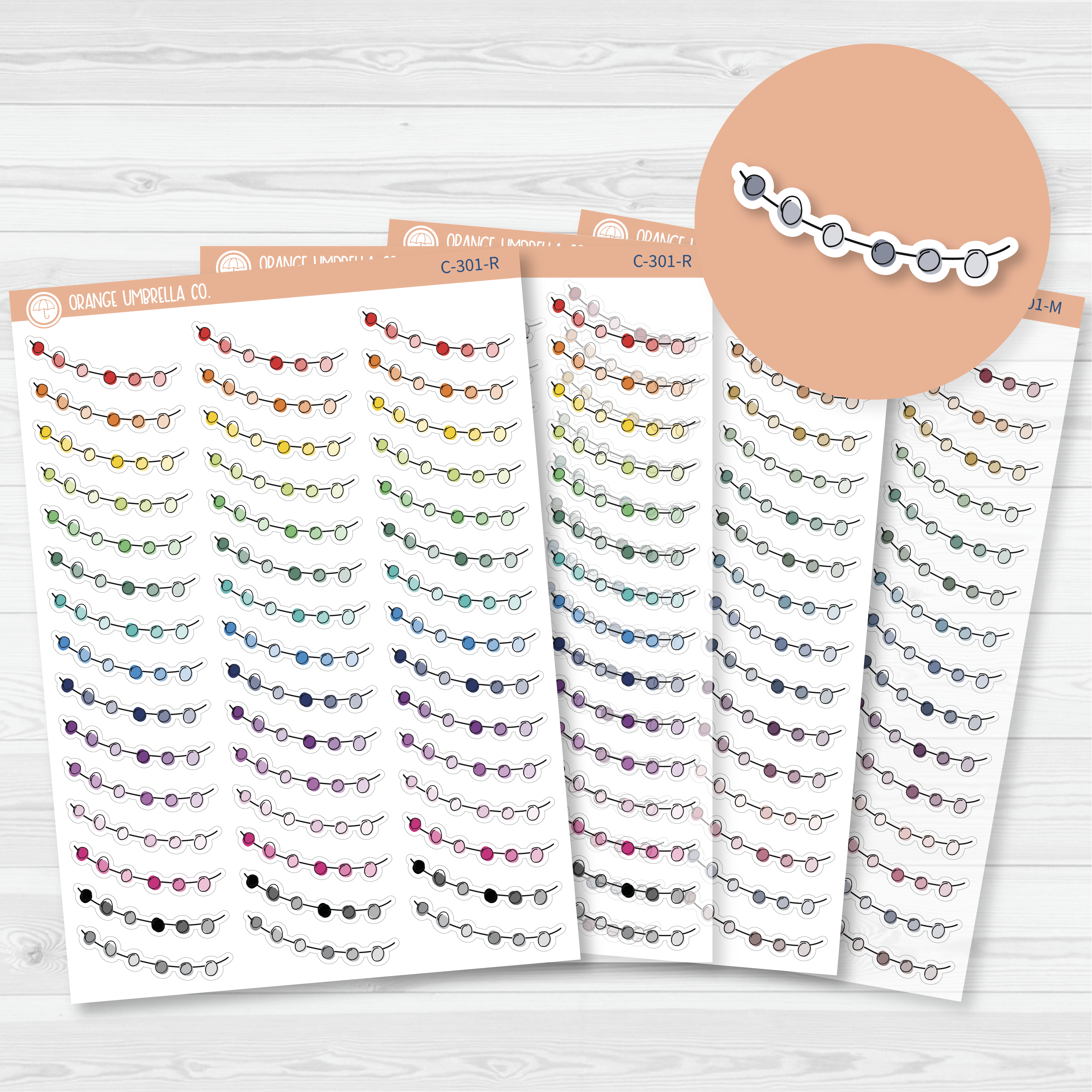 String Beads Deco Planner Stickers | C-301