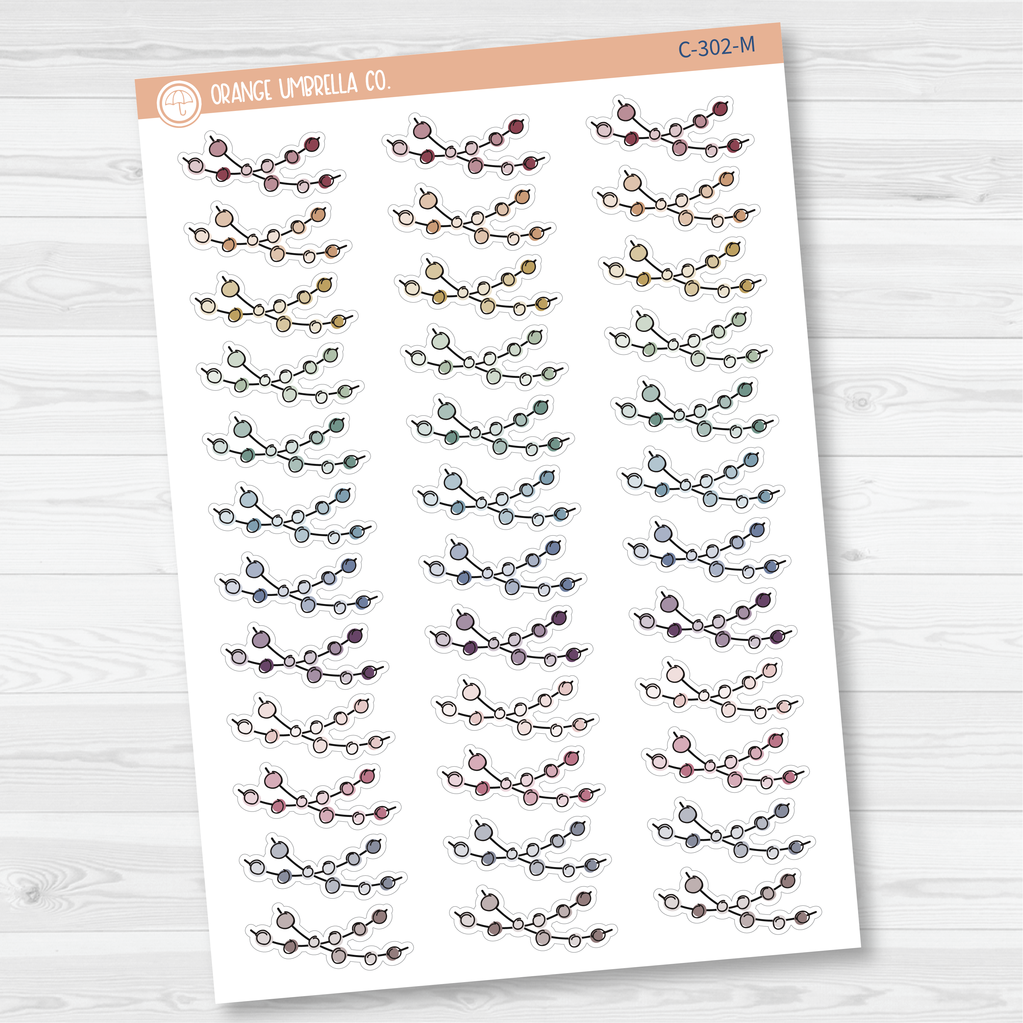 CLEARANCE | Double String Beads Deco Planner Stickers | C-302