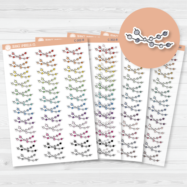 Double String Beads Deco Planner Stickers | C-302