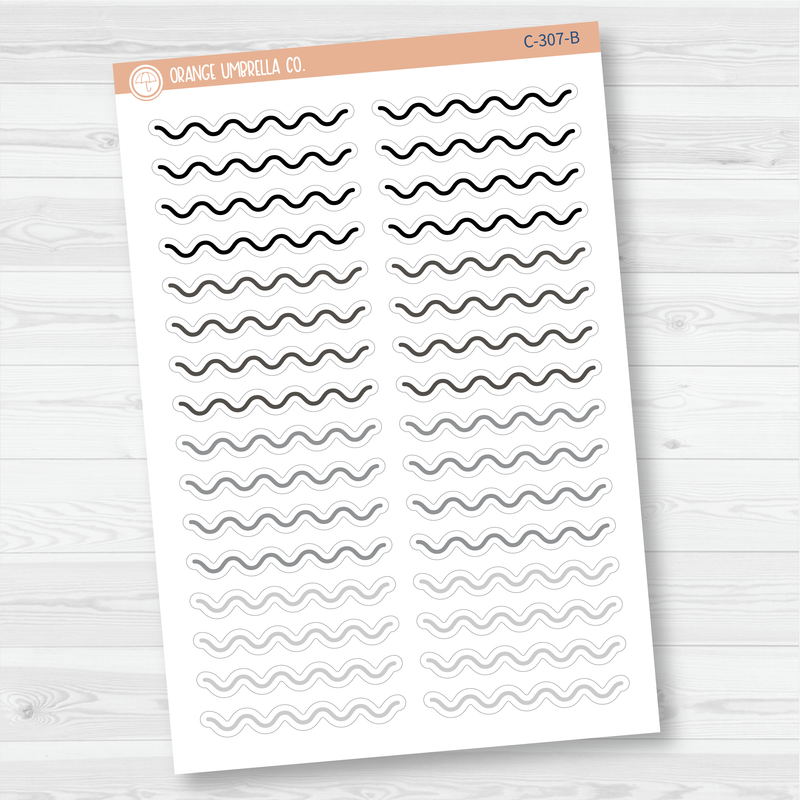 Squiggle Header / Divider Bar Planner Stickers | C-307