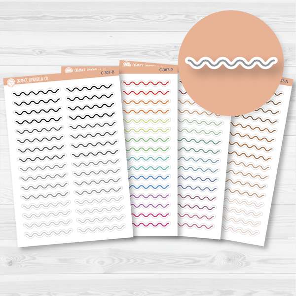 Squiggle Header / Divider Bar Planner Stickers | C-307