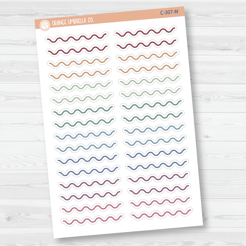 Squiggle Header / Divider Bar Planner Stickers | C-307