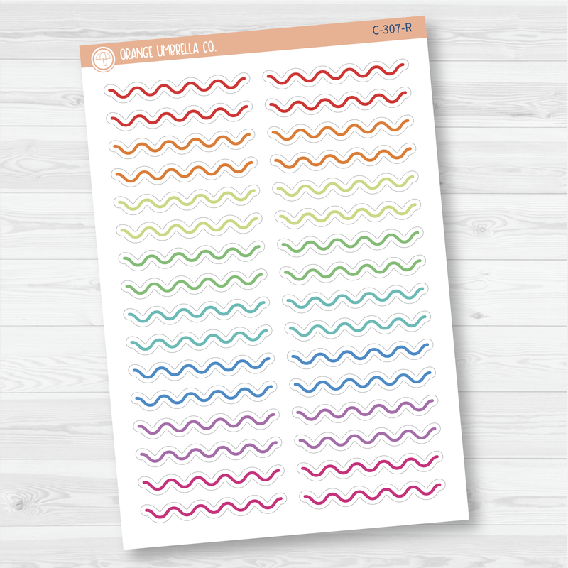 Squiggle Header / Divider Bar Planner Stickers | C-307