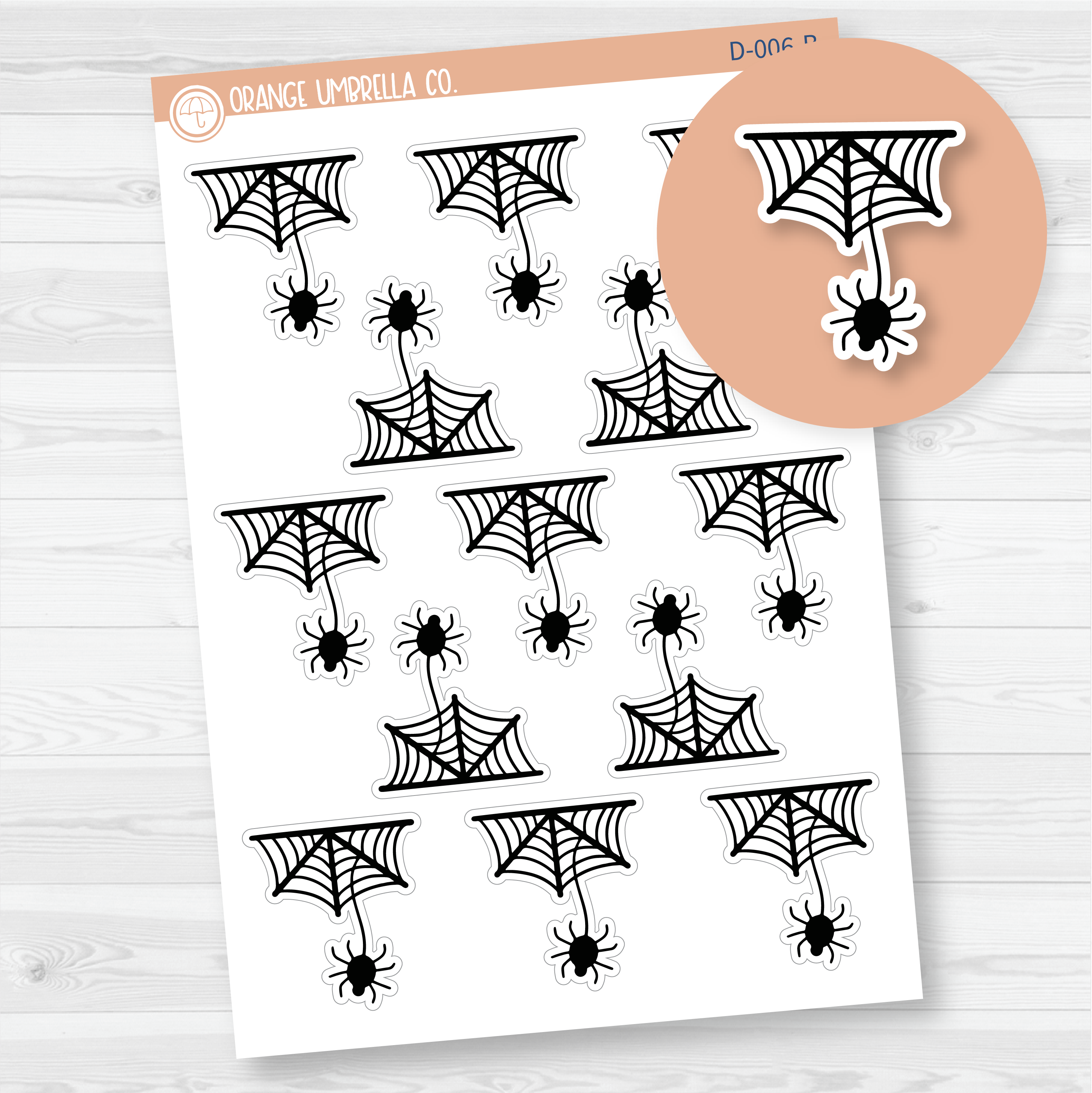 Simple Spider Sticker Spider Deco Planner Stickers | D-006-B