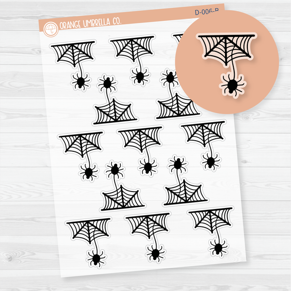 Spider Deco Planner Stickers | Clear Matte | D-006-BCM