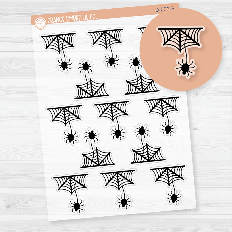 Spider Deco Planner Stickers | Clear Matte | D-006-BCM