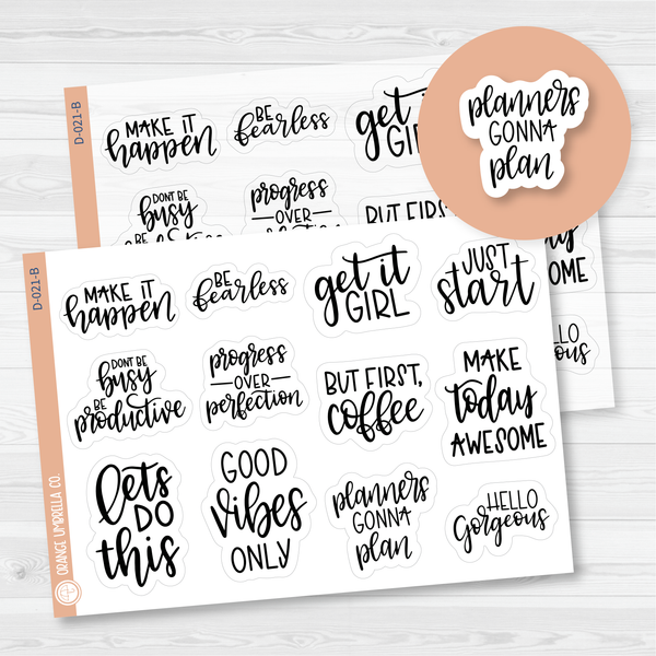 Motivational Deco Quotes Script Planner Stickers | F7 | D-021