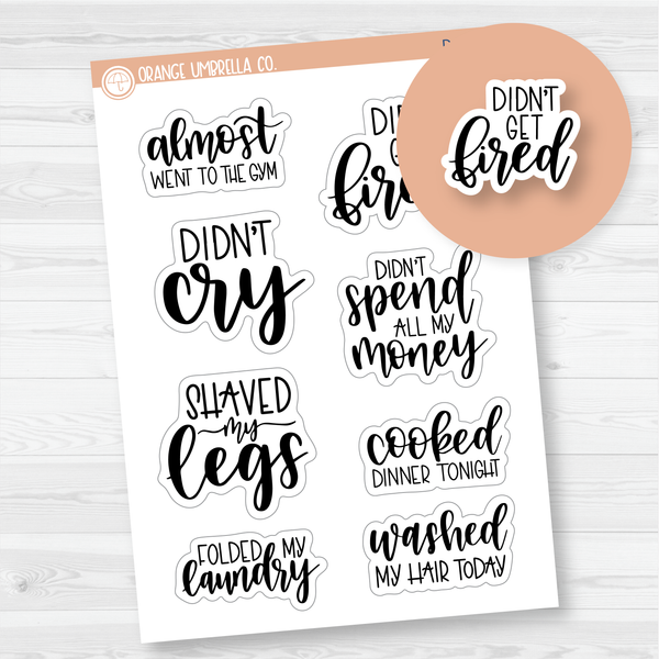 Humorous Quote Mix Script Planner Stickers | F7  | D-022-B