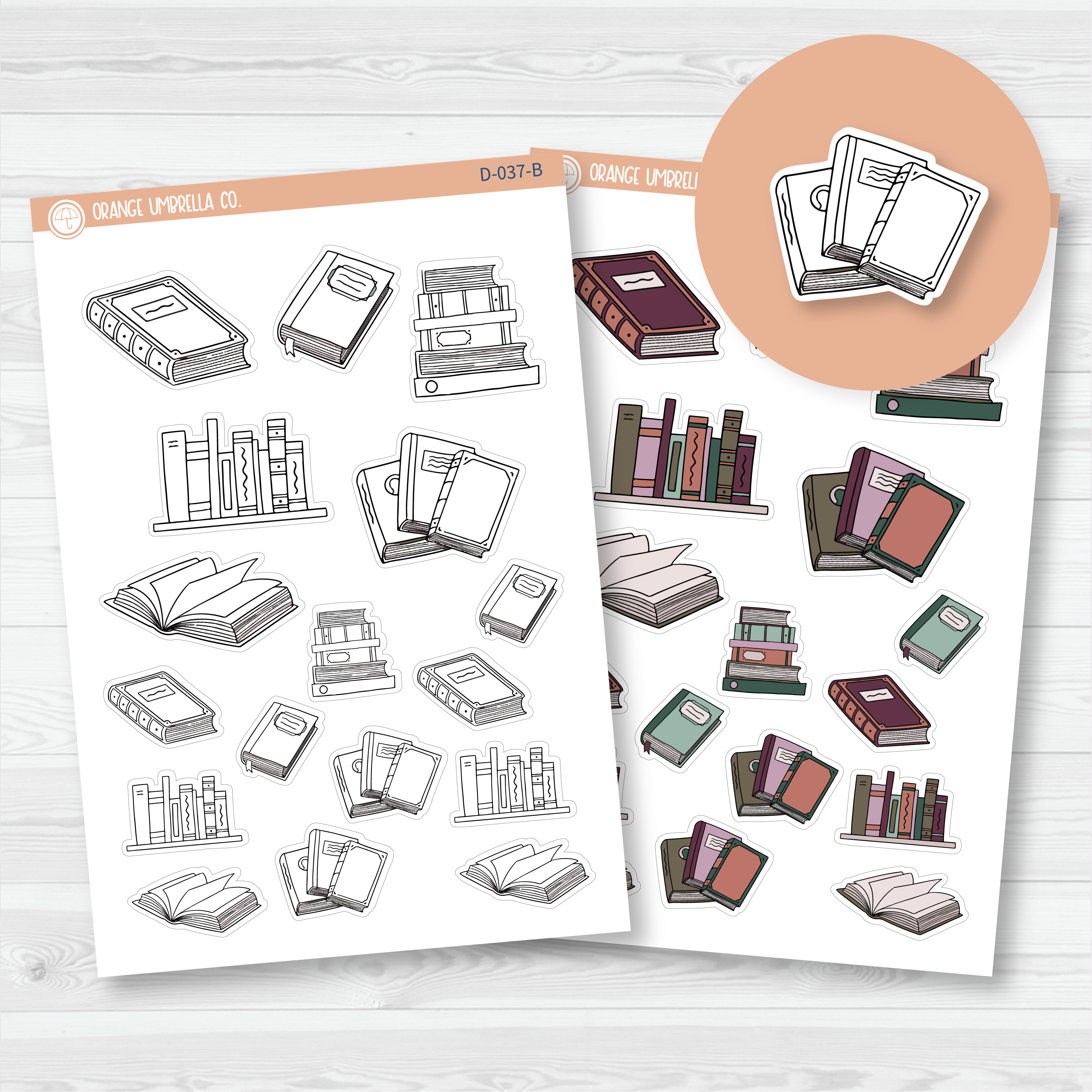 Books Deco Planner Stickers | D-037