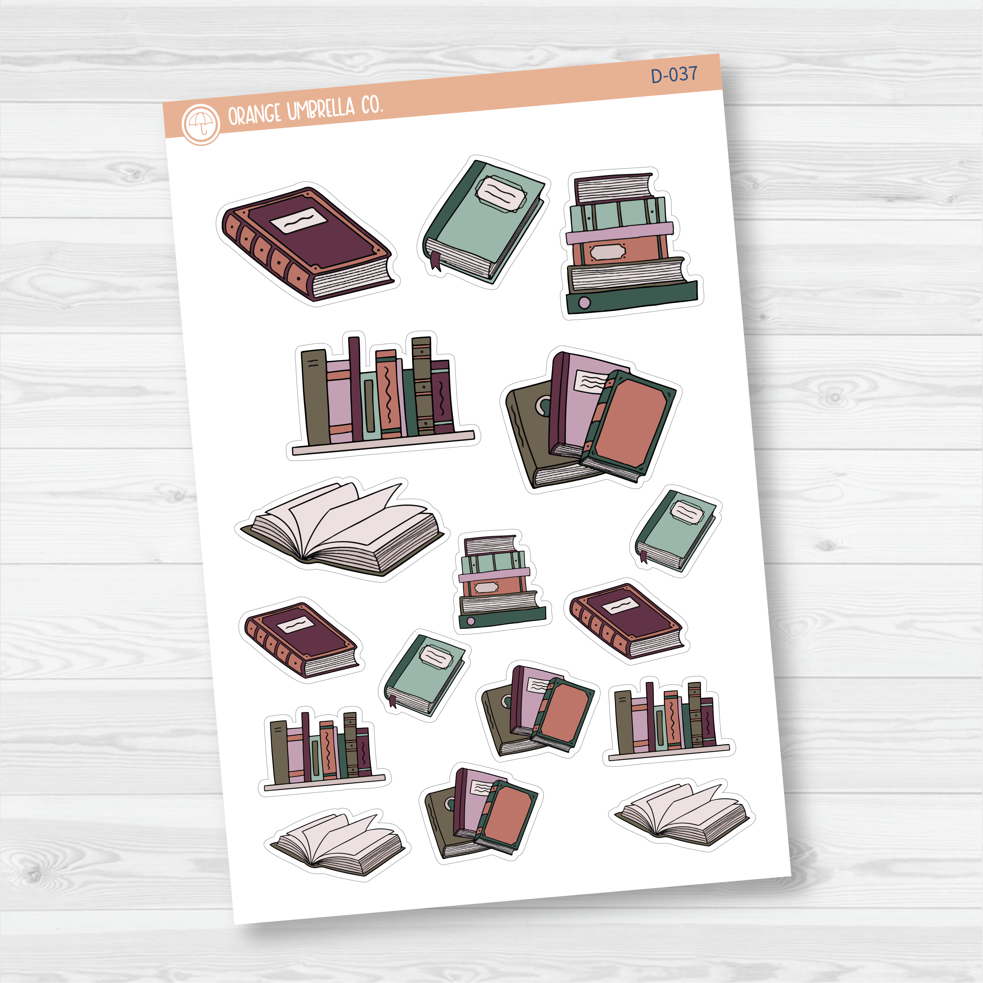 Books Deco Planner Stickers | D-037