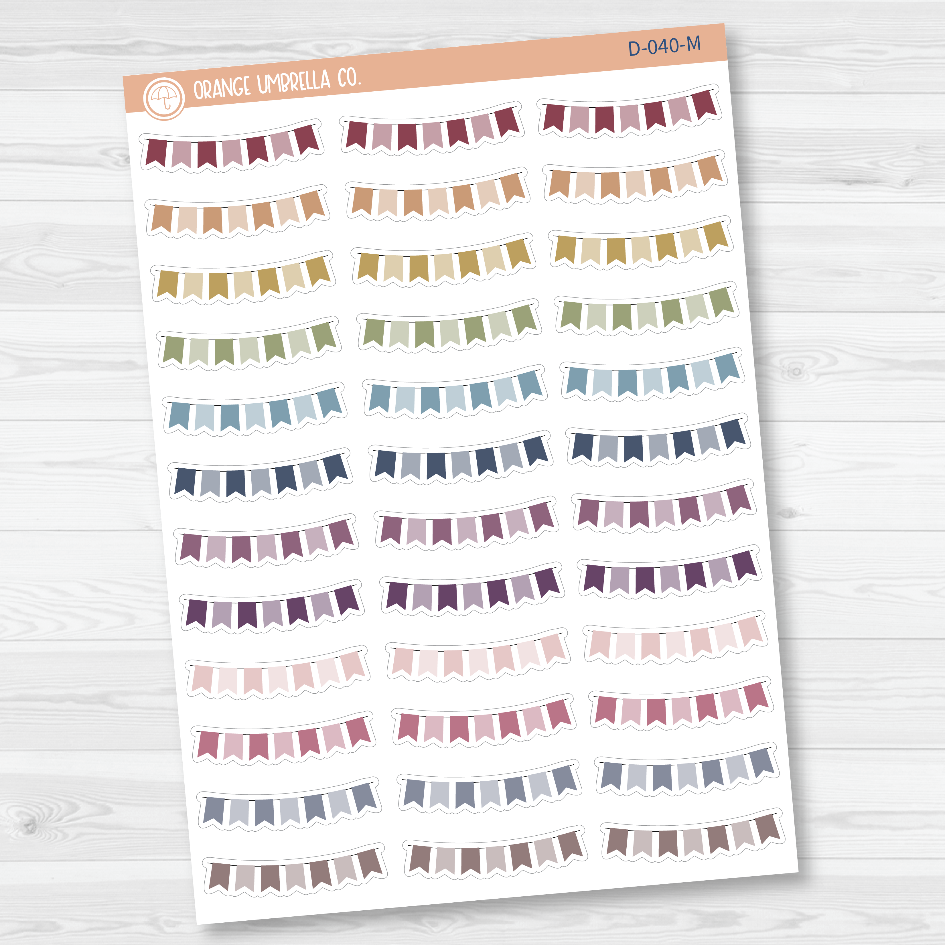 Banner Mini Flag Deco Planner Stickers | D-040