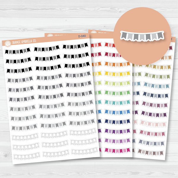 Banner Mini Flag Deco Planner Stickers | D-040