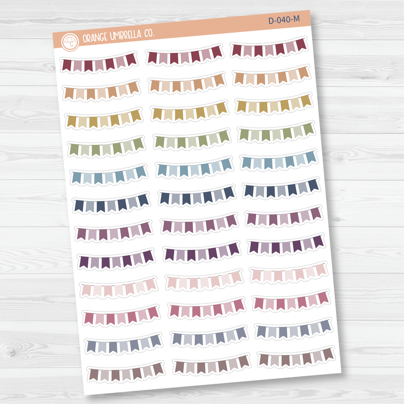 Banner Mini Flag Deco Planner Stickers | D-040