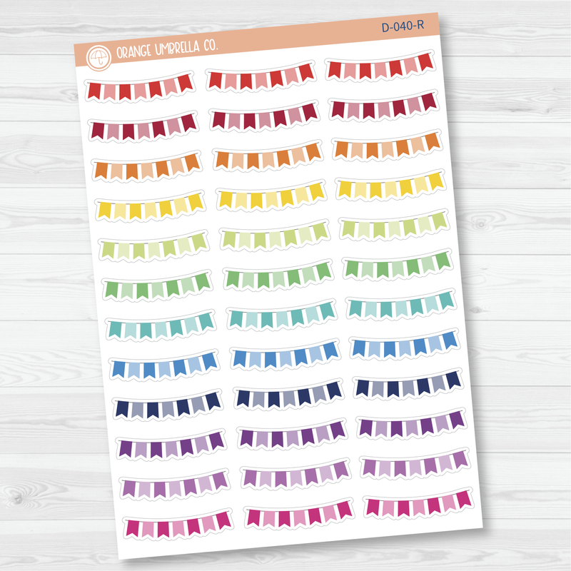 Banner Mini Flag Deco Planner Stickers | D-040