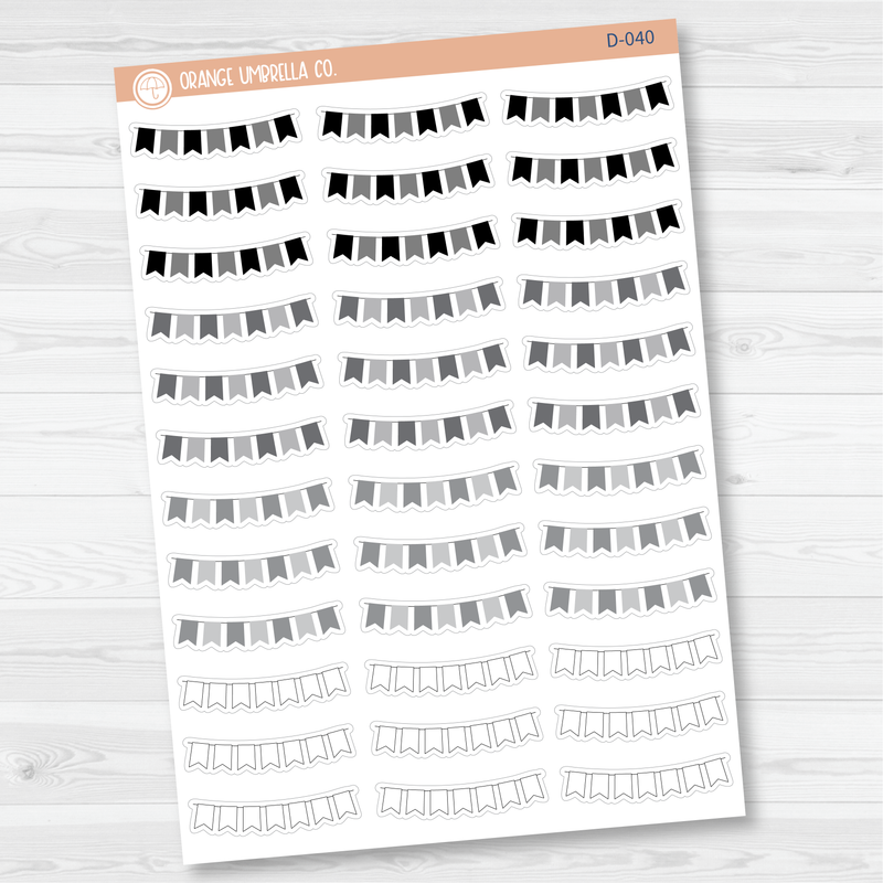 Banner Mini Flag Deco Planner Stickers | D-040