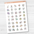 Tiny Holiday Icon Deco Planner Stickers | D-044