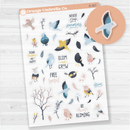 Decorative Planner Stickers | Bird Theme Journaling Deco | Clear Matte | D-367-CM
