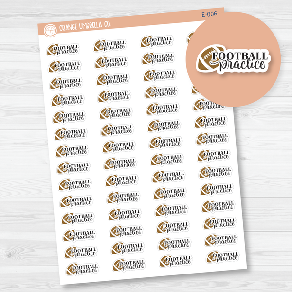 Football Practice Icon Script Planner Stickers | FC10 | E-006