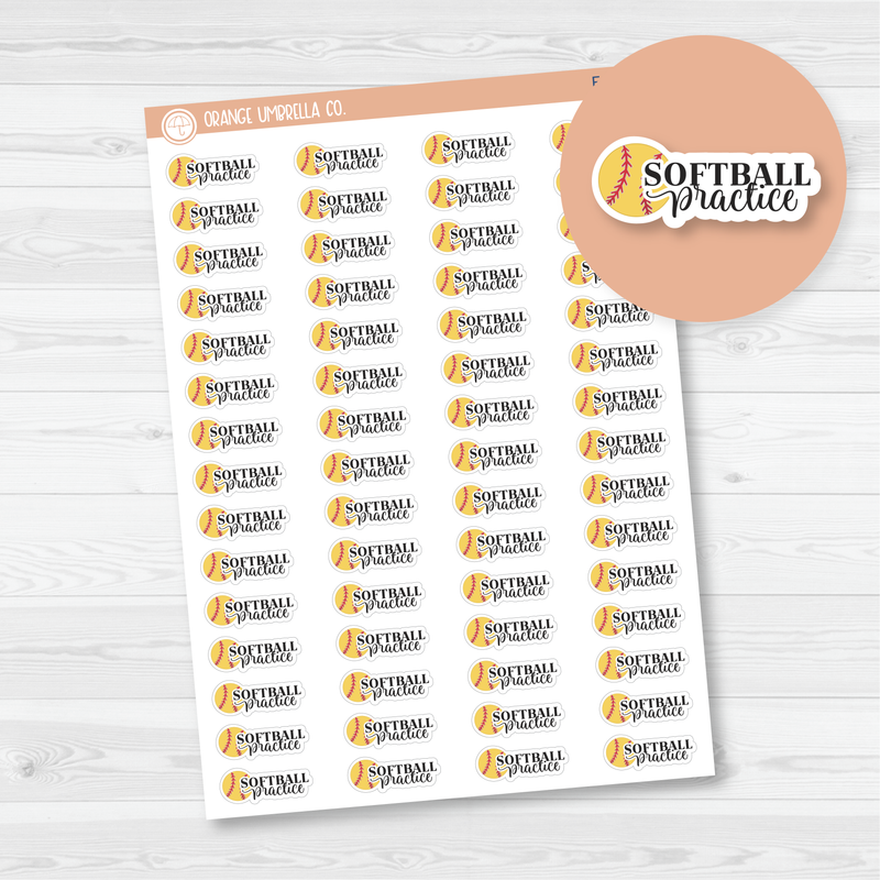 Softball Practice Icon Script Planner Stickers | FC10 | E-008