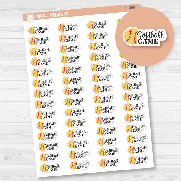 Softball Game Icon Script Planner Stickers | FC10 | E-009