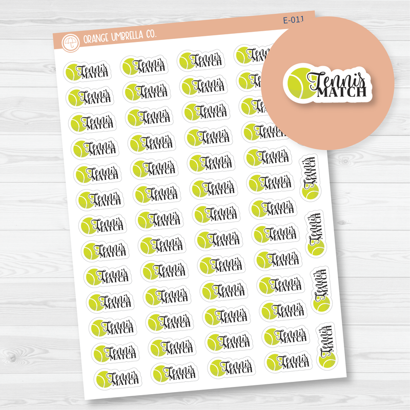 Tennis Match Icon Script Planner Stickers | FC10 | E-011