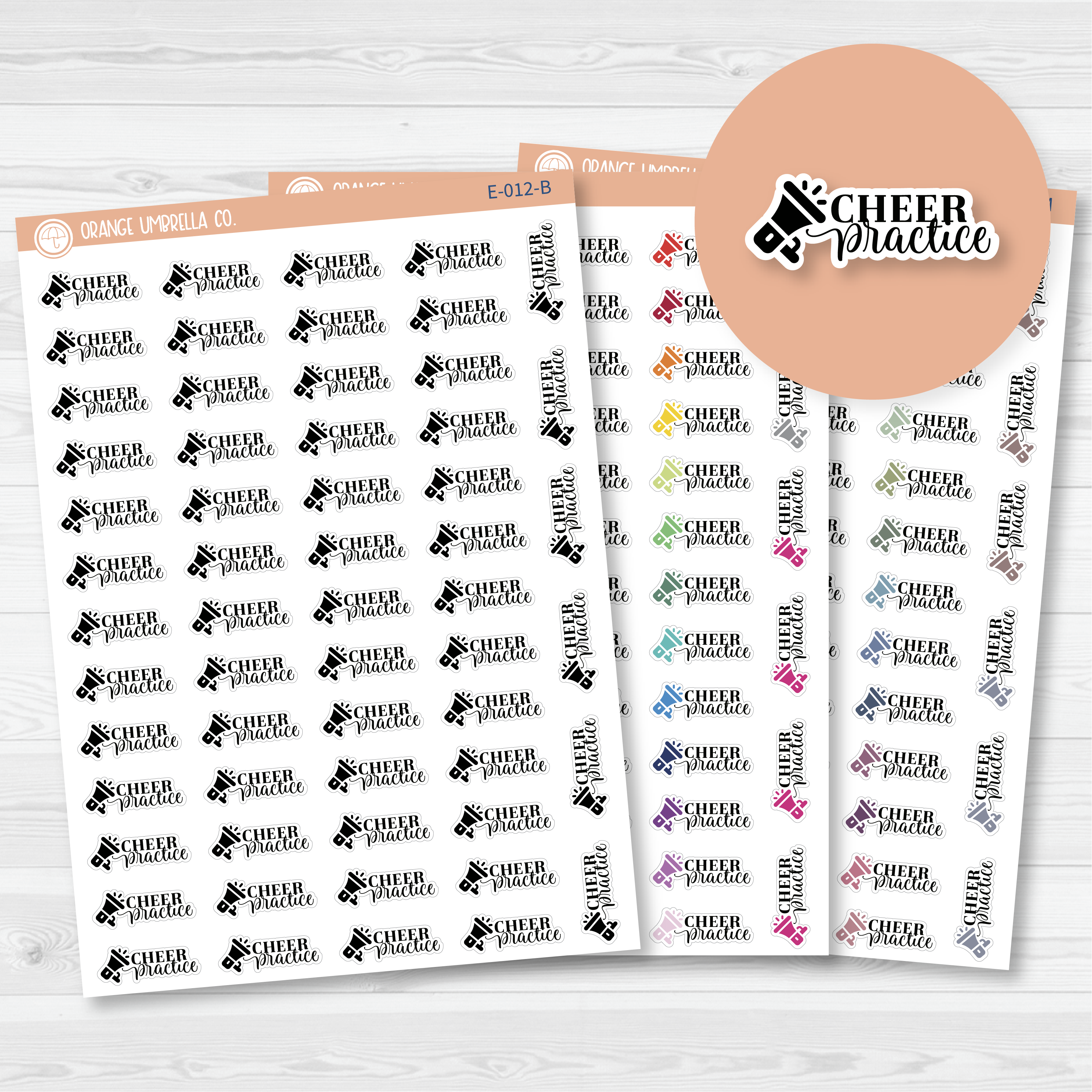 Cheer/Cheerleading Practice Icon Planner Stickers | FC10 | E-012