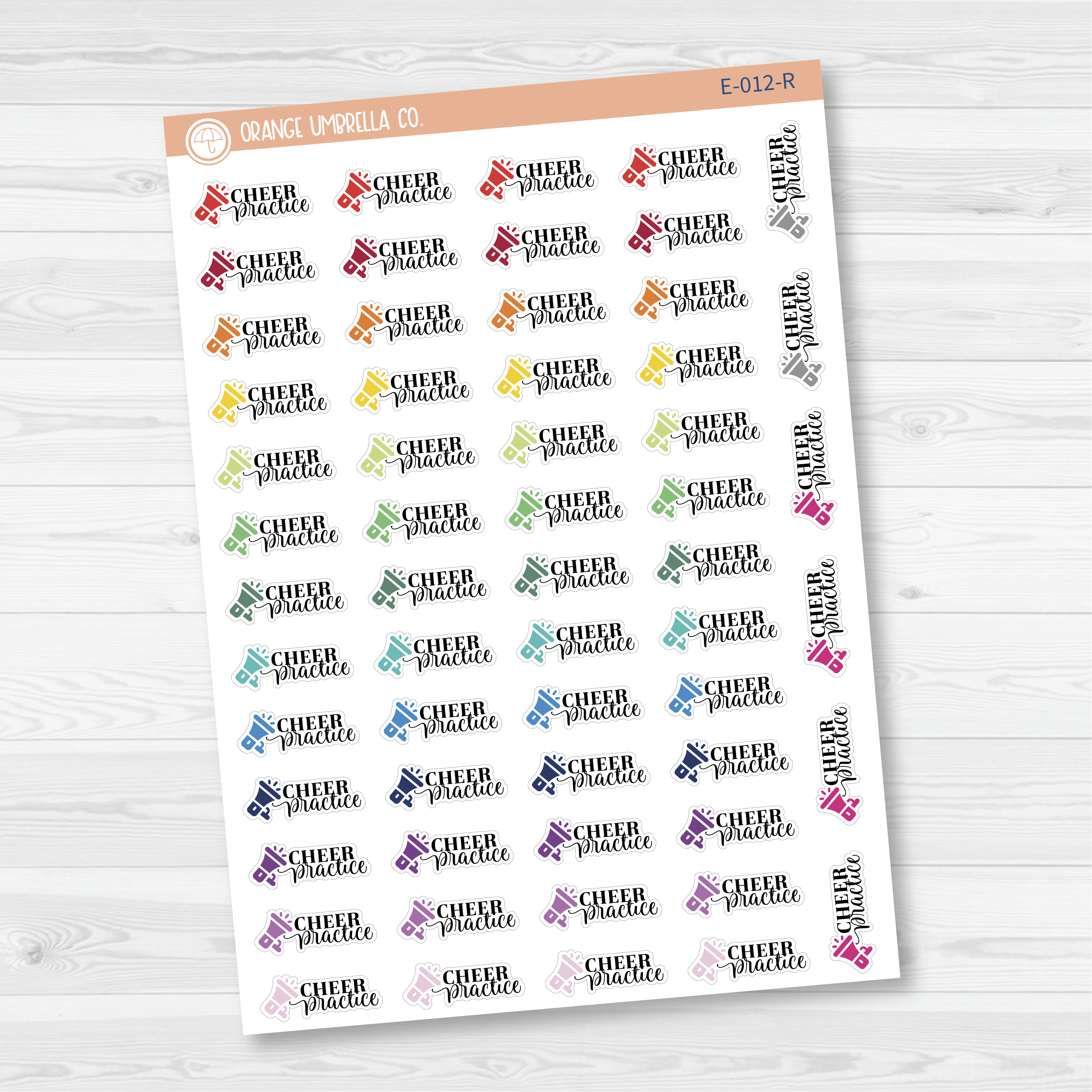 Cheer/Cheerleading Practice Icon Planner Stickers | FC10 | E-012