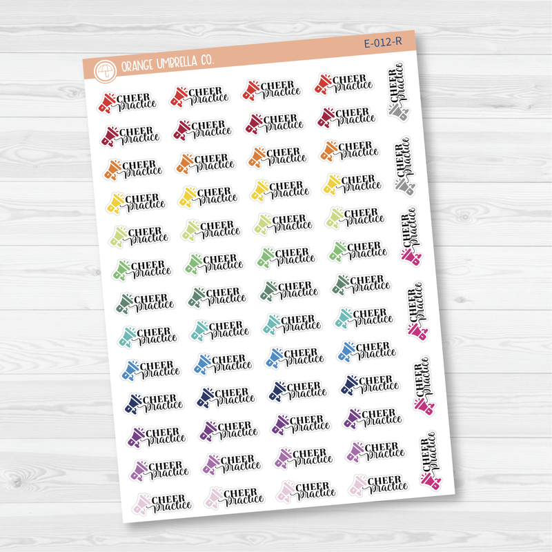 Cheer/Cheerleading Practice Icon Planner Stickers | FC10 | E-012