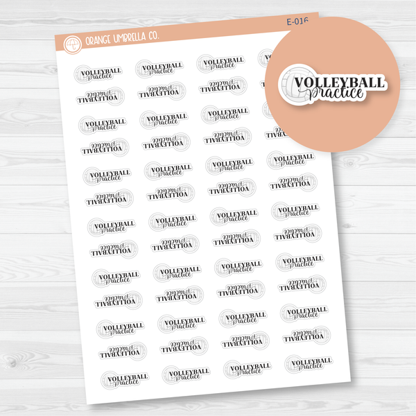 Volleyball Practice Icon Script Planner Stickers | FC10 | E-016