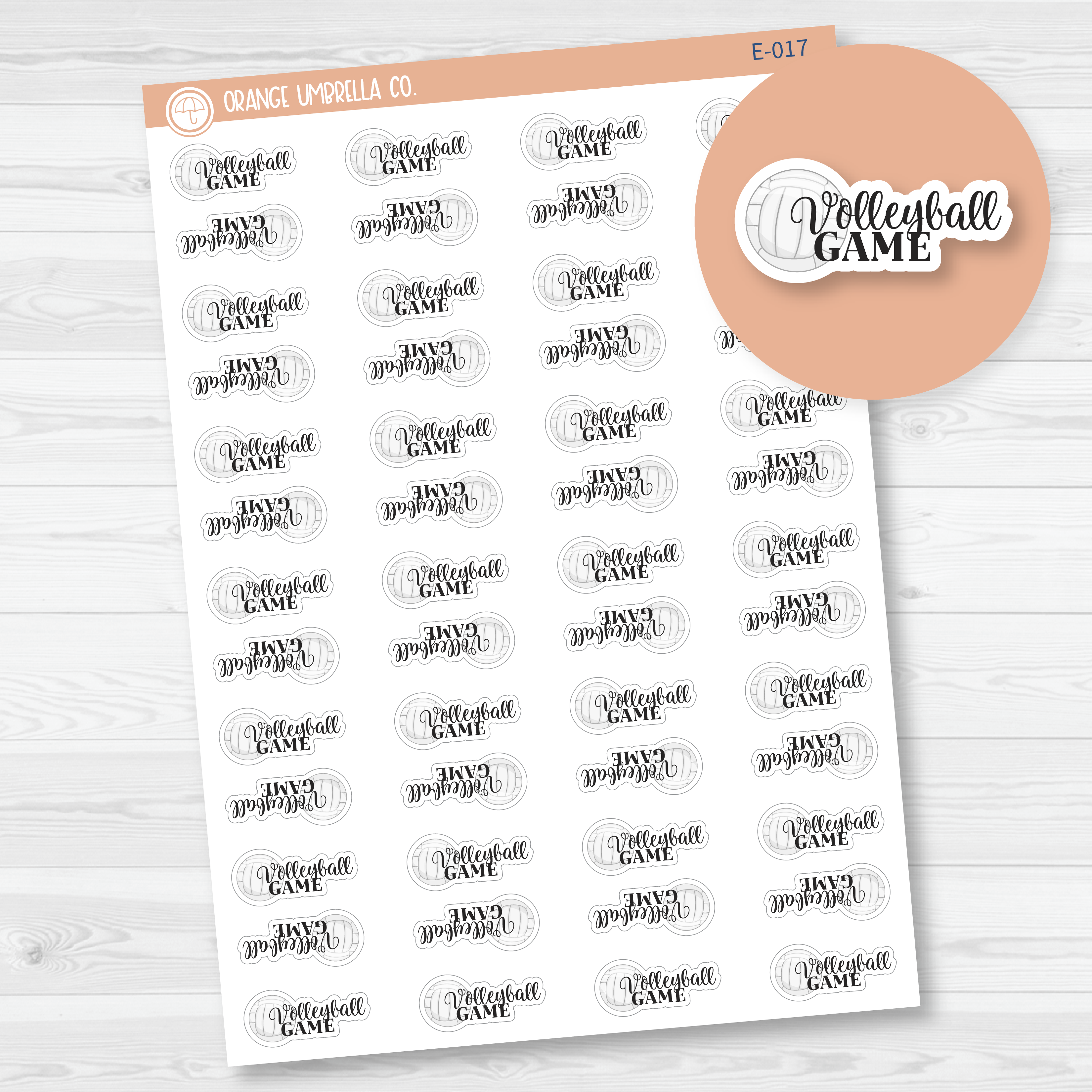 CLEARANCE | Volleyball Game Icon Script Planner Stickers | FC10 | E-017