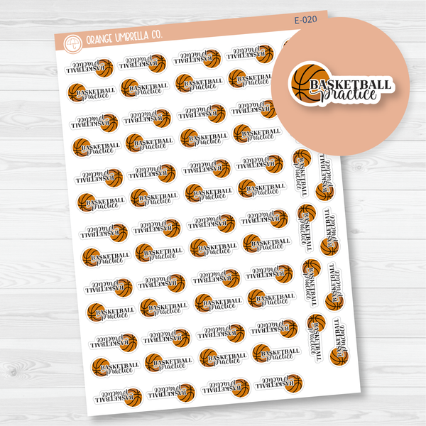 Basketball Practice Icon Script Planner Stickers | FC10 | E-020