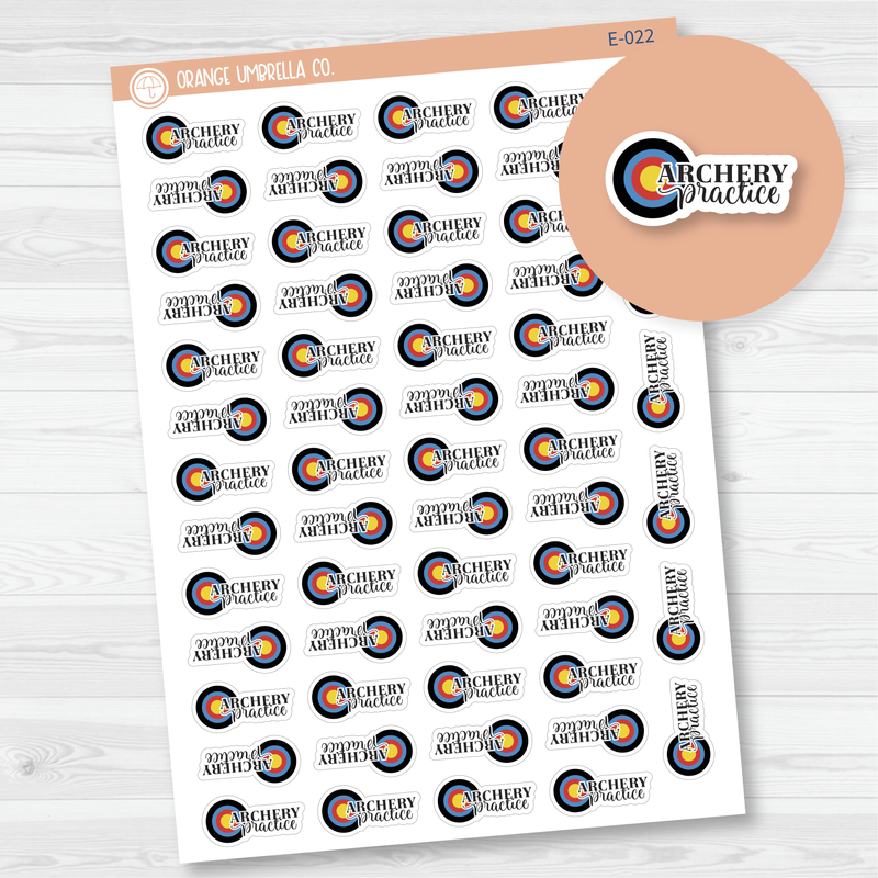 Archery Practice Icon Script Planner Stickers | FC10 | E-022