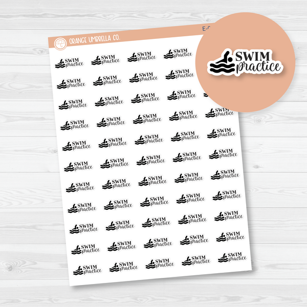 Swim Practice Icon Script Planner Stickers | FC10 | E-033-B