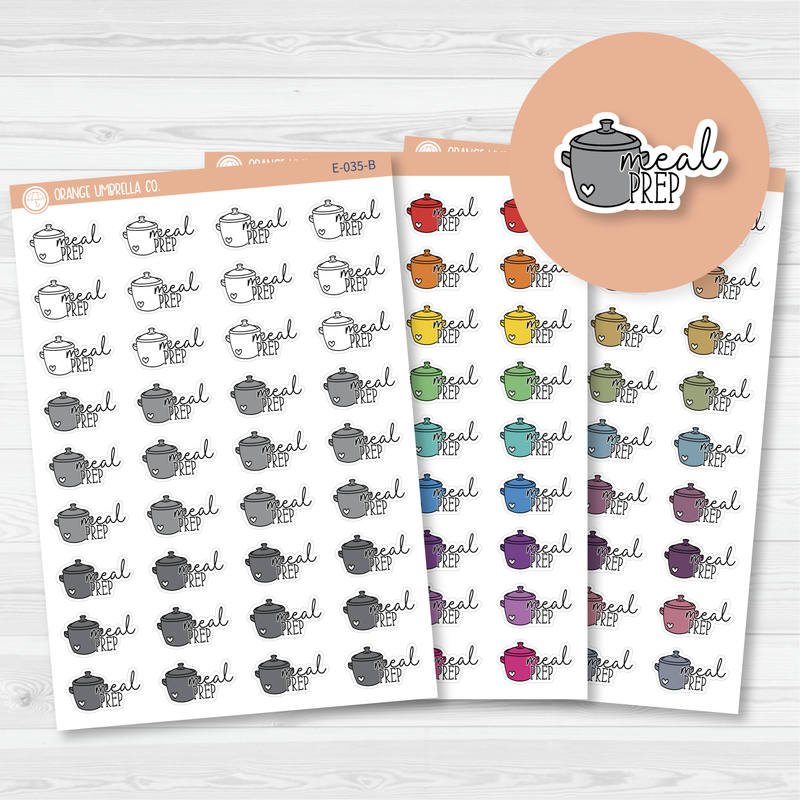 Meal Prep Icon Script Planner Stickers | FC11 | E-035