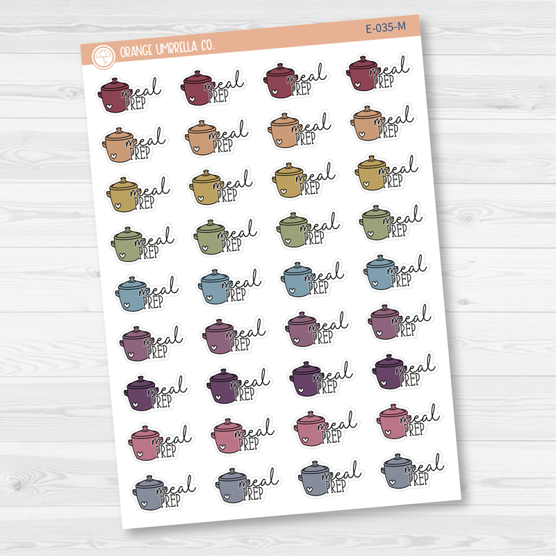 Meal Prep Icon Script Planner Stickers | FC11 | E-035