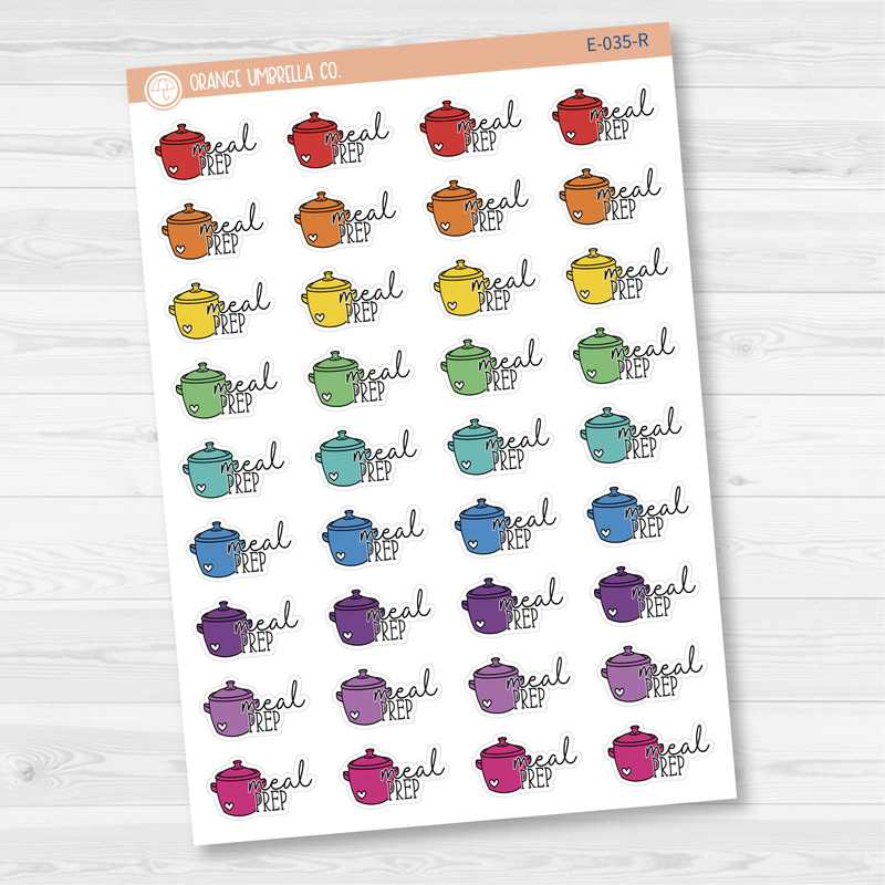 Meal Prep Icon Script Planner Stickers | FC11 | E-035