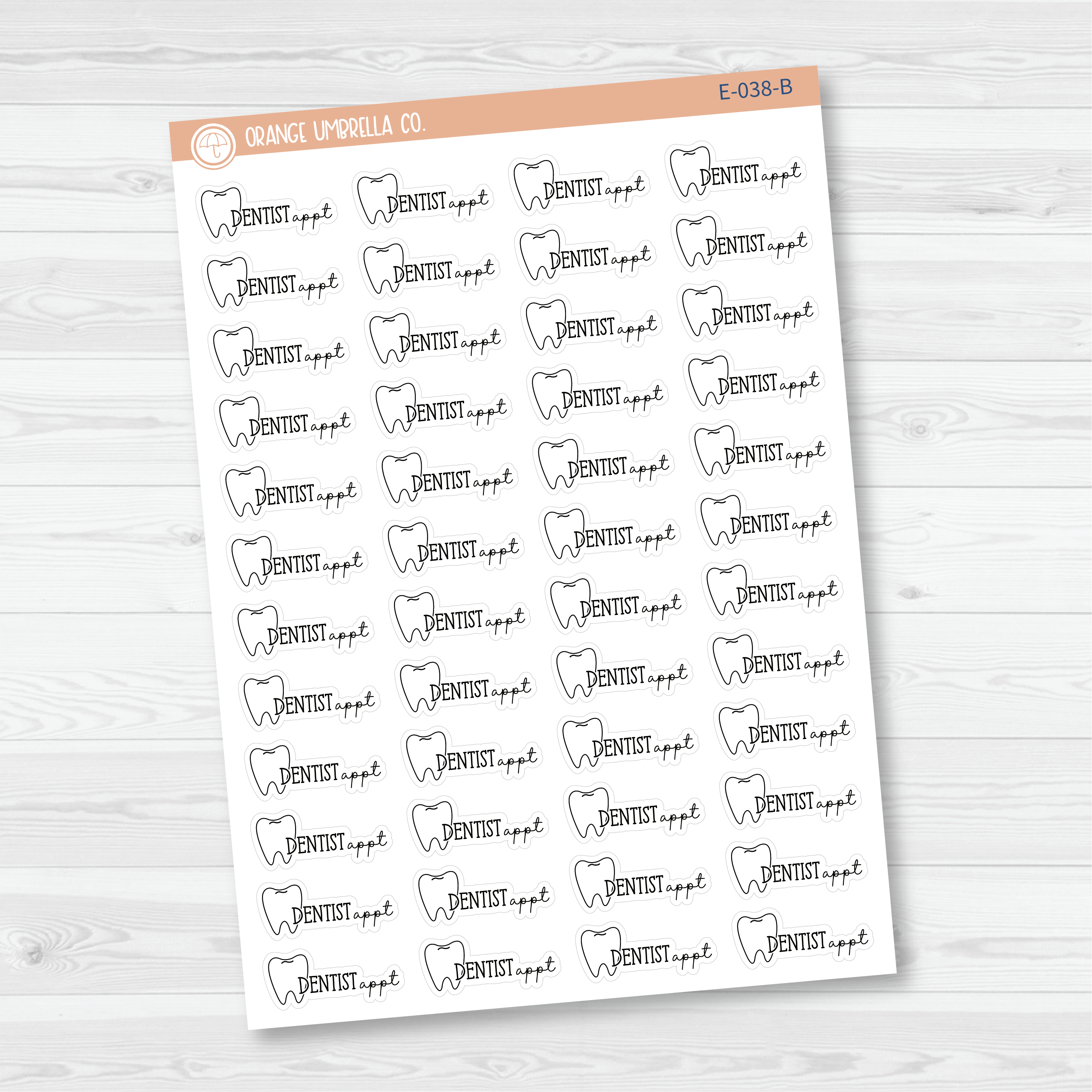 Dentist Appointment Icon Script Planner Stickers | FC11 | E-038