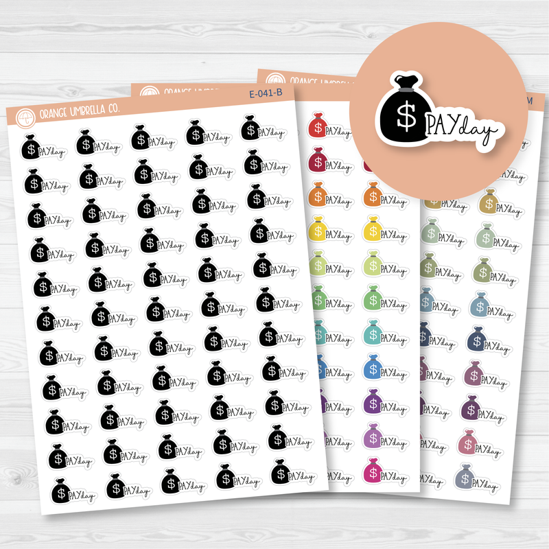 Pay Day Money Bag Icon Script Planner Stickers | FC11 | E-041