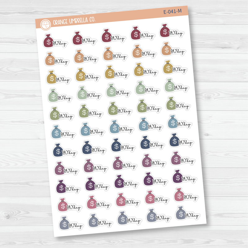 Pay Day Money Bag Icon Script Planner Stickers | FC11 | E-041