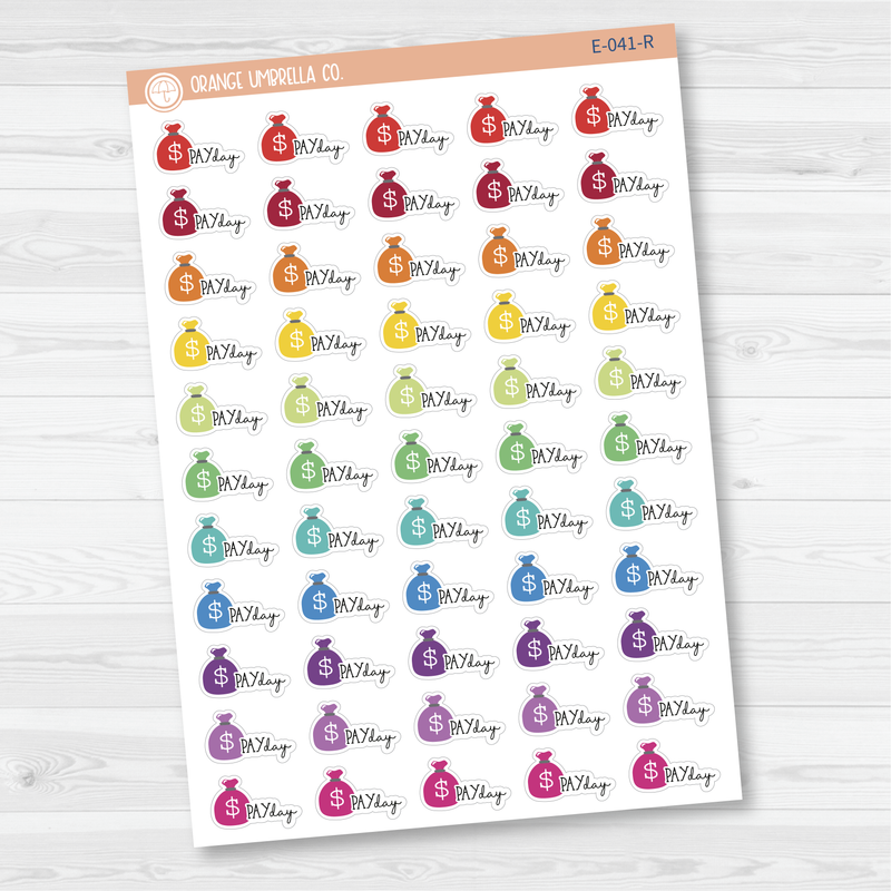 Pay Day Money Bag Icon Script Planner Stickers | FC11 | E-041